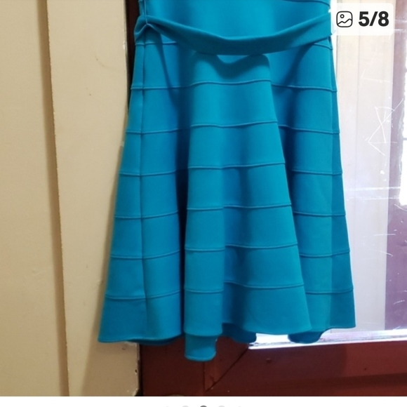 Calvin Klein Women's Blue Sleeveless Belted Midi Dress Size 6 - Picture 7 of 15